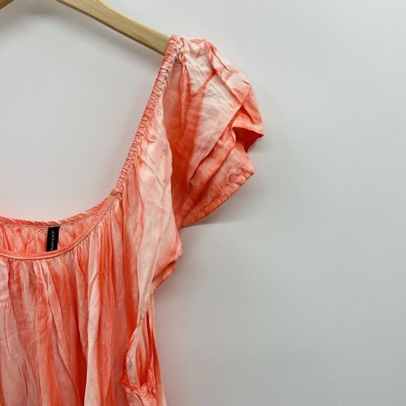 Raviya Womens Plus Size 2X Pigment-Wash Off-The-Shoulder Swim Cover-Up Coral $54 - Picture 3 of 7